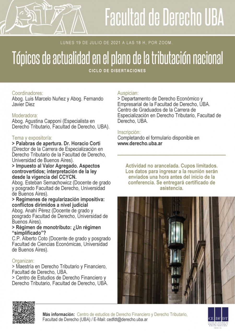 Tópicos de actualidad en el plano de la tributación nacional