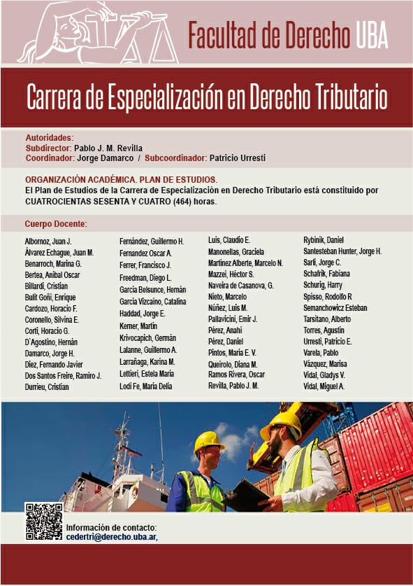 Carrera de especialización en Derecho Tributario